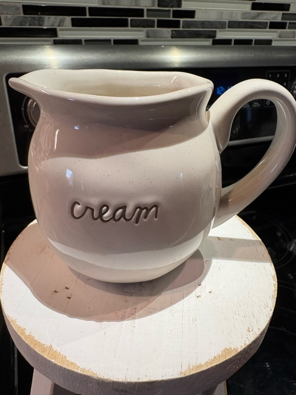 Rae Dunn Cream Ceramic Pitcher - White